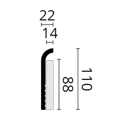 Noel & Marquet Moulure couvrante NMC WALLSTYL CF1 Moulure décorative Plinthe Moulure décorative