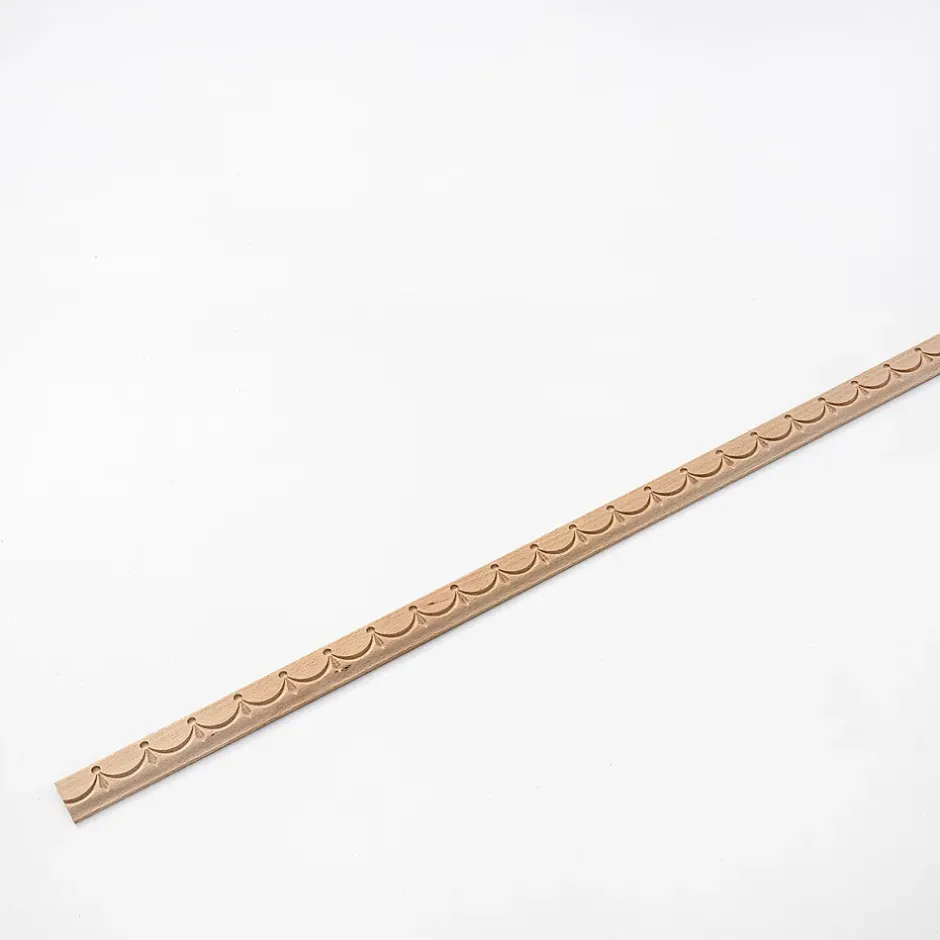 Woodbord Moulure murale décorative en bois ROYALE - 3 x 100 cm - Brut sans peinture - Cimaise - Plinthe - Baguette d'ornement