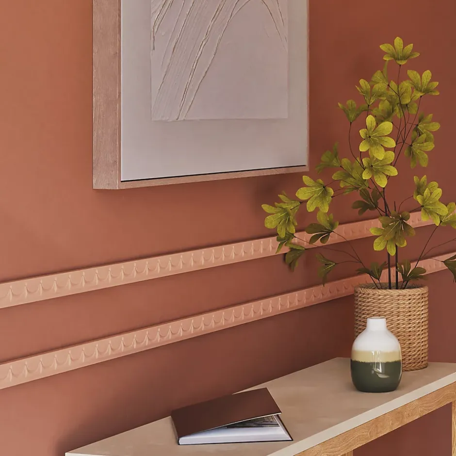 Woodbord Moulure murale décorative en bois ROYALE - 3 x 100 cm - Brut sans peinture - Cimaise - Plinthe - Baguette d'ornement