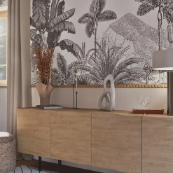 Woodbord Moulure murale décorative en bois PONT NEUF - 3,5 x 100 cm - Brut sans peinture - Cimaise - Plinthe - Baguette d'ornement