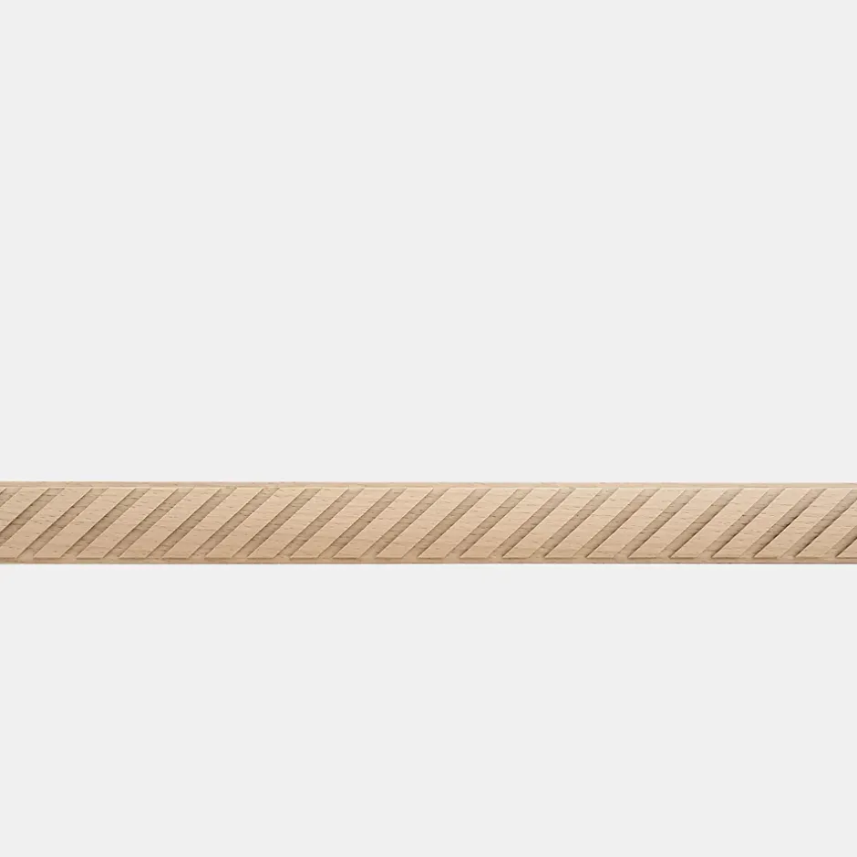 Woodbord Moulure murale décorative en bois CHEVRON - 0,6 x 3,8 x 100 cm - Brut sans peinture - Cimaise - Plinthe - Baguette d'ornement