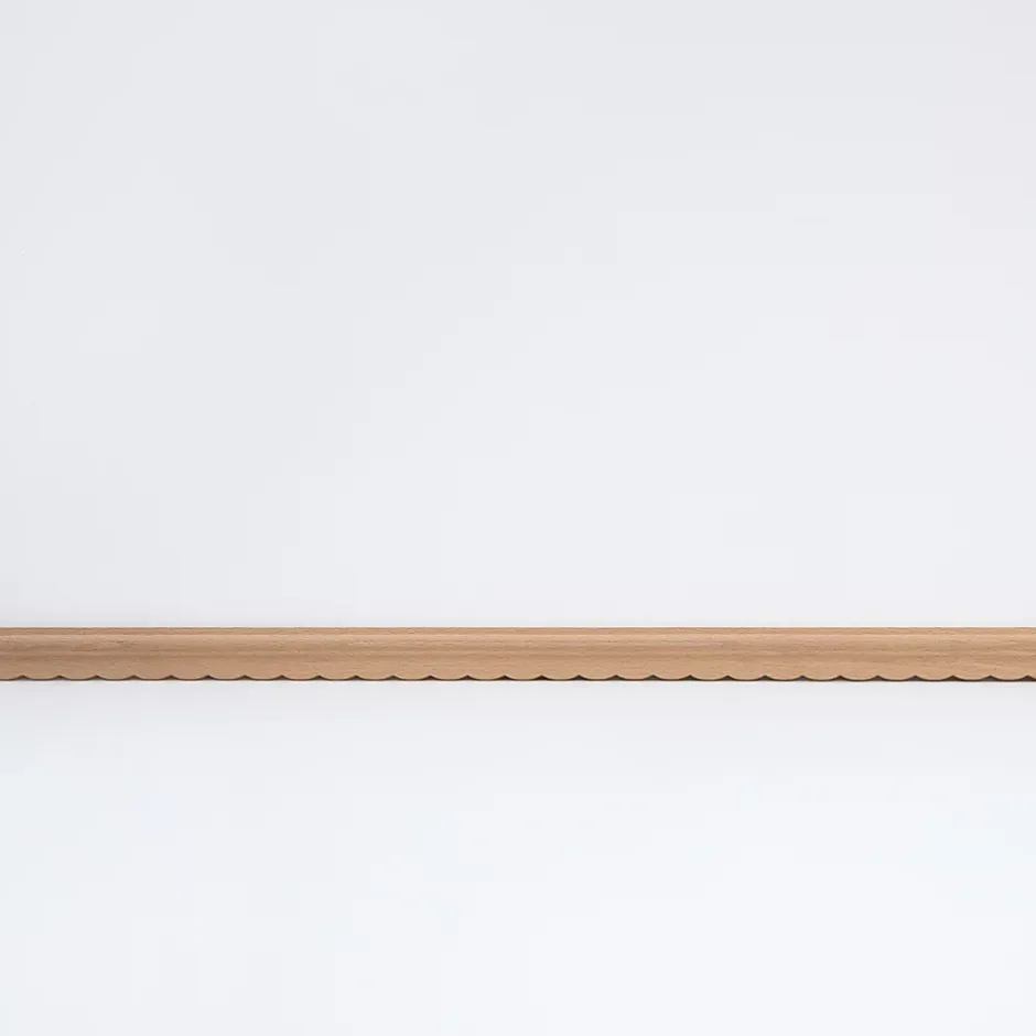 Moulure murale décorative en bois COQUILLE - 0,9 x 2,8 x 100 cm - Brut sans peinture - Cimaise - Plinthe - Baguette d'ornement-Woodbord Online