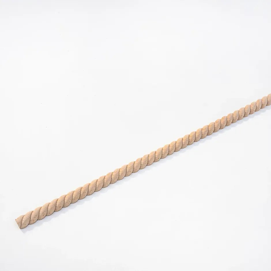 Woodbord Moulure murale décorative en bois TORSADE 30 - 3 x 100 cm - Brut sans peinture - Cimaise - Plinthe - Baguette d'ornement