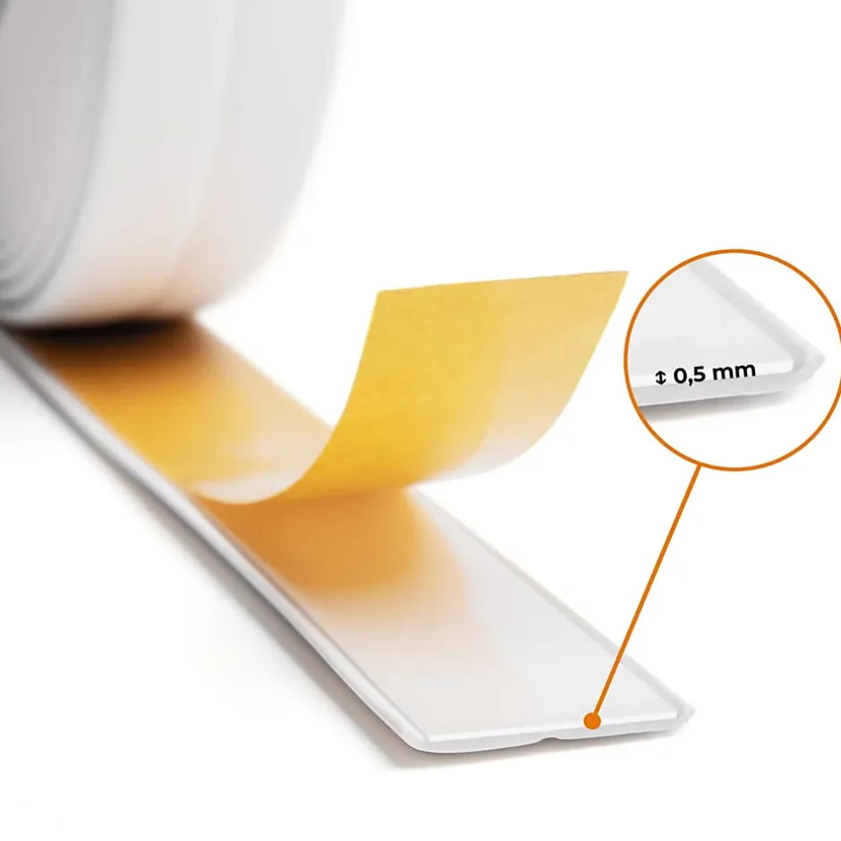 Quest Moulure Souple en PVC 10x10 mm, Auto-Adhésive avec Bande Mousse, Plinthe Souple, pour Finitions et Étanchéité des Jonctions, blanc