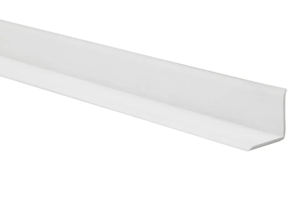 Quest Moulure Souple en PVC 10x10 mm, Auto-Adhésive avec Bande Mousse, Plinthe Souple, pour Finitions et Étanchéité des Jonctions, blanc