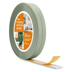 Quest Moulure Souple en PVC 10x10 mm, Auto-Adhésive avec Bande Mousse, Plinthe Souple, pour Finitions et Étanchéité des Jonctions, vert