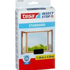 Tesa Moustiquaire - - Standard - 1,3 m x 1,5 mm - Noir - Fixation auto agrippante