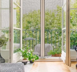 Avosdim Moustiquaire Baie Vitrée Double Porte - L240 x H230 cm - Alu Blanc - Recoupable