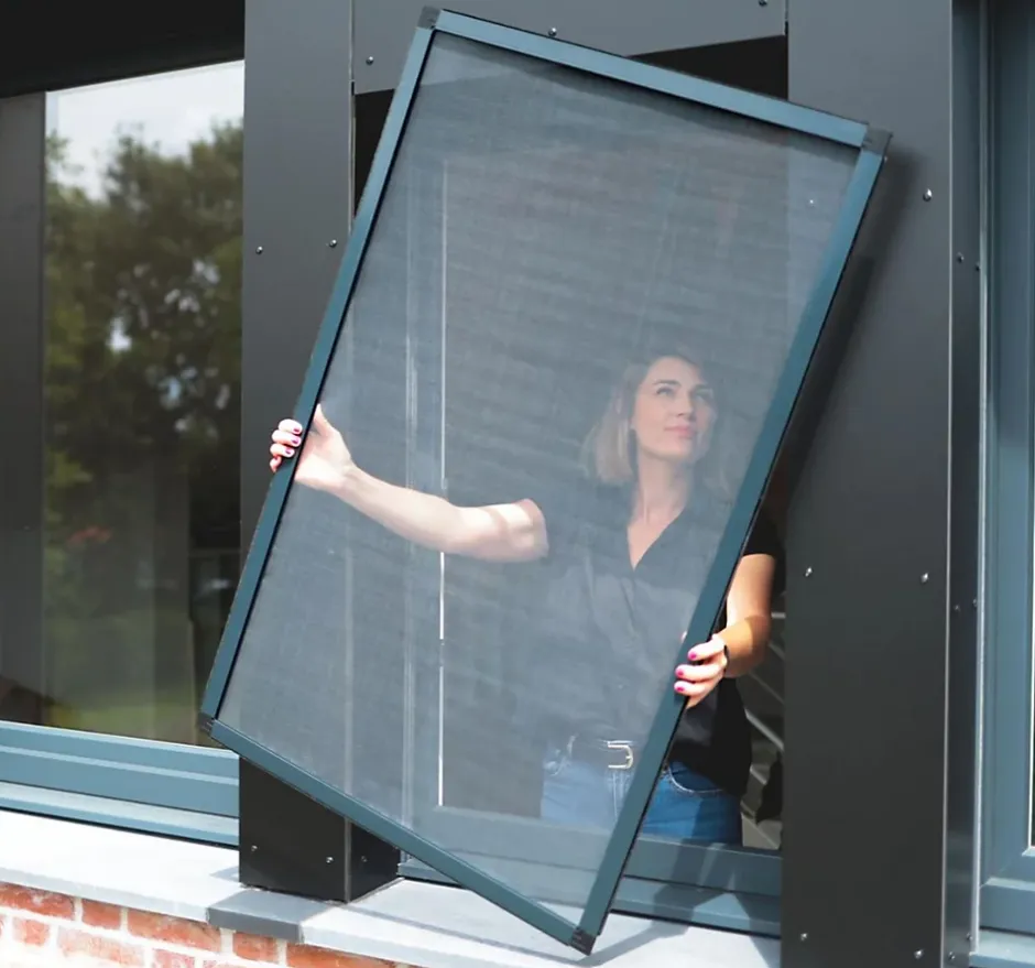 Moustiquaire cadre recoupable 130 x 150cm gris anthracite - Toile fibre de verre-Avosdim New