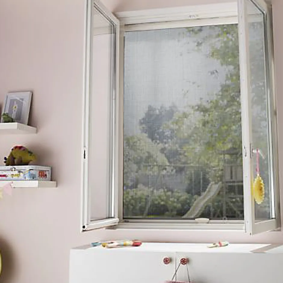 Moustiquaire de fenêtre enroulable en aluminium blanc L.125 x h.150 cm-KOCOON Clearance