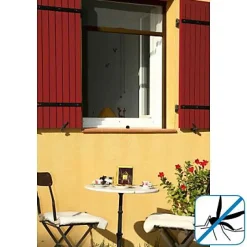 KOCOON Moustiquaire de fenêtre enroulable en alu marron 125 x h.150 cm