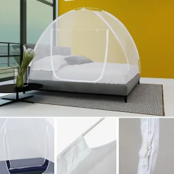 Moustiquaire dôme pop-up 195x150 cm mobile pour lit-IDMarket Best