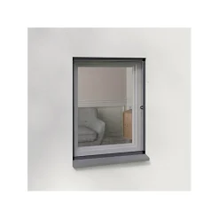 Moustiquaire fixe alu 150 cm x 150 cm, coloris gris-Volet-Moustiquaire Discount