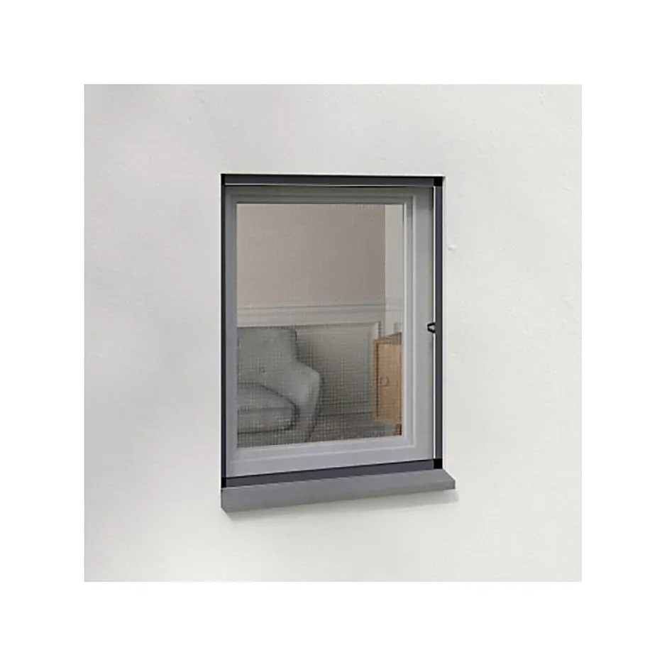 Moustiquaire fixe alu 150 cm x 150 cm, coloris gris-Volet-Moustiquaire Discount