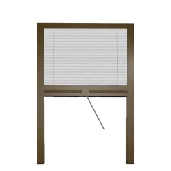 Yourself Moustiquaire plissée en kit réductible universel Mélodie pour fenêtre verticale 160x160 Bronze