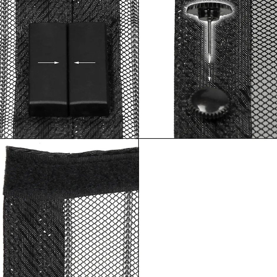 Moustiquaire porte 100x210cm noir montage adhésif sans perçage ni vissage anti insectes-ECD Germany