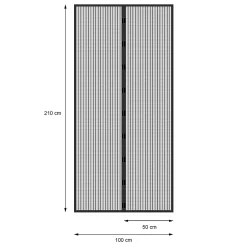 Moustiquaire porte 100x210cm noir montage adhésif sans perçage ni vissage anti insectes-ECD Germany