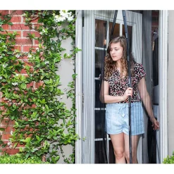 Moustiquaire porte 100x210cm noir montage adhésif sans perçage ni vissage anti insectes-ECD Germany