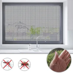 Floordirekt Moustiquaire Pour fenêtre et porte Ultra résistant Noir Largeur 1,5 m Longueur 3 mètres -