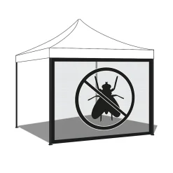 Frankystar Moustiquaire pour gazebo de jardin 300xH200 cm - Noir