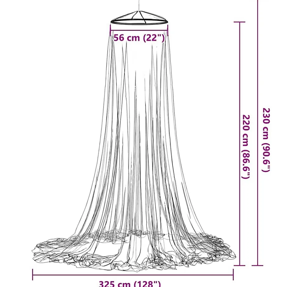 Vidaxl Moustiquaire pour lit 220 maille blanc 56x56x220 cm