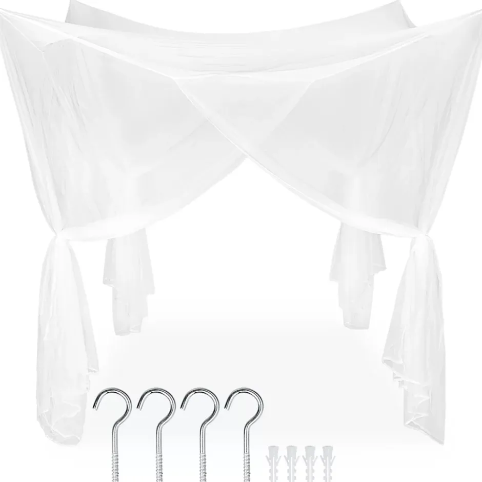 Tectake Moustiquaire pour lits simples et doubles Maillage serré Lavable 220x200x210cm