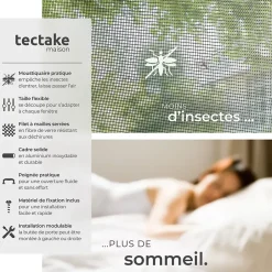 Tectake Moustiquaire pour Portes Découpe individuelle