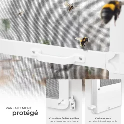 Tectake Moustiquaire pour Portes Découpe individuelle