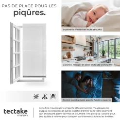 Tectake Moustiquaire pour Portes Découpe individuelle