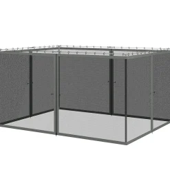 Moustiquaire pour tonnelle barnum polyester nylon 3 x 4 m gris foncé-Outsunny Best