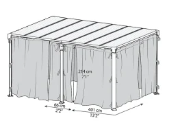 Moustiquaire pour tonnelle Milano 4300 et Martinique 5000-Canopia by Palram New