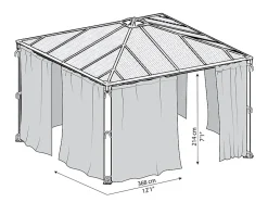 Moustiquaire pour tonnelle Palermo, Milano et Martinique-Palram - Canopia Clearance
