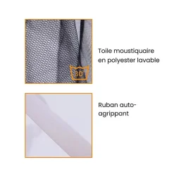 Moustiquaire, Sans Perçage, pour Fenêtre, 100 x 100 cm, Auto-Agrippante, Gris anthracite-Easy Life Discount