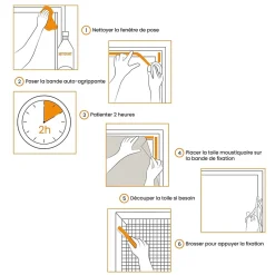 Moustiquaire, Sans Perçage, pour Fenêtre, 100 x 100 cm, Auto-Agrippante, Gris anthracite-Easy Life Discount