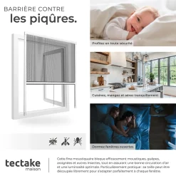 Moustiquaire store pour fenêtre en Aluminium Découpe individuelle-Tectake Hot