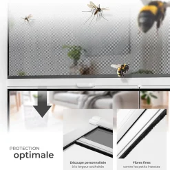 Tectake Moustiquaire store pour fenêtre en Aluminium Découpe individuelle