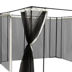 Moustiquaires pour tonnelle barnum 3 x 4 m - lot de 4 moustiquaires zippées + crochets d'attaches - polyester nylon-Outsunny New
