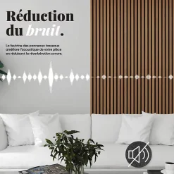 Mur TV - Lot de 5 Panneaux tasseaux bois 250 x 30 x 1,9 cm - décor marbre gris/feutrine noir - 3,75m²-Decoon Outlet