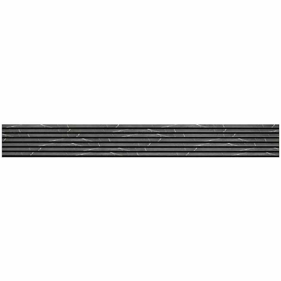 Decoon Mur TV - Lot de 5 Panneaux tasseaux bois 250 x 30 x 1,9 cm - décor marbre noir/feutrine noir - 3,75m²