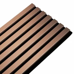 Mur TV - Lot de 7 Panneaux tasseaux bois 250 x 30 x 1,9 cm - rose gold/feutrine noir - 5,25m²-Decoon