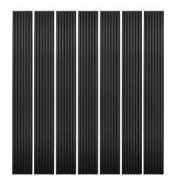 Decoon Mur TV - Lot de 7 Panneaux tasseaux bois 250 x 30 x 1,9 cm - Lamelles placage noir fond noir - 5,25m²