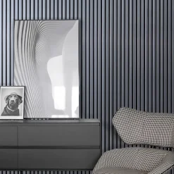 Decoon Mur TV - Lot de 7 Panneaux tasseaux bois 250 x 30 x 1,9 cm - décor alu/feutrine noir - 5,25m²