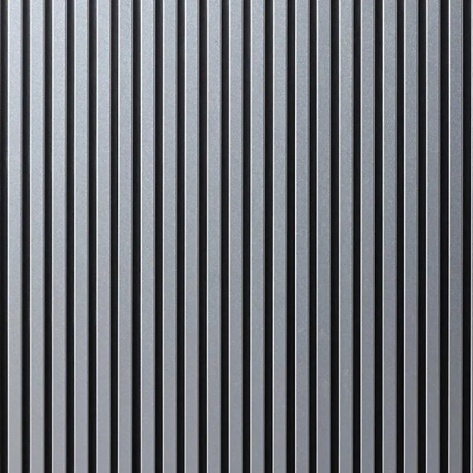 Decoon Mur TV - Lot de 7 Panneaux tasseaux bois 250 x 30 x 1,9 cm - décor alu/feutrine noir - 5,25m²