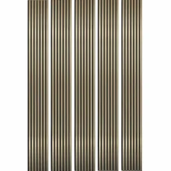 Decoon Mur TV - Lot de 5 Panneaux tasseaux bois 250 x 30 x 1,9 cm - gold/feutrine noir - 3,75m²