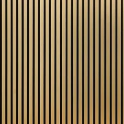 Decoon Mur TV - Lot de 5 Panneaux tasseaux bois 250 x 30 x 1,9 cm - gold/feutrine noir - 3,75m²