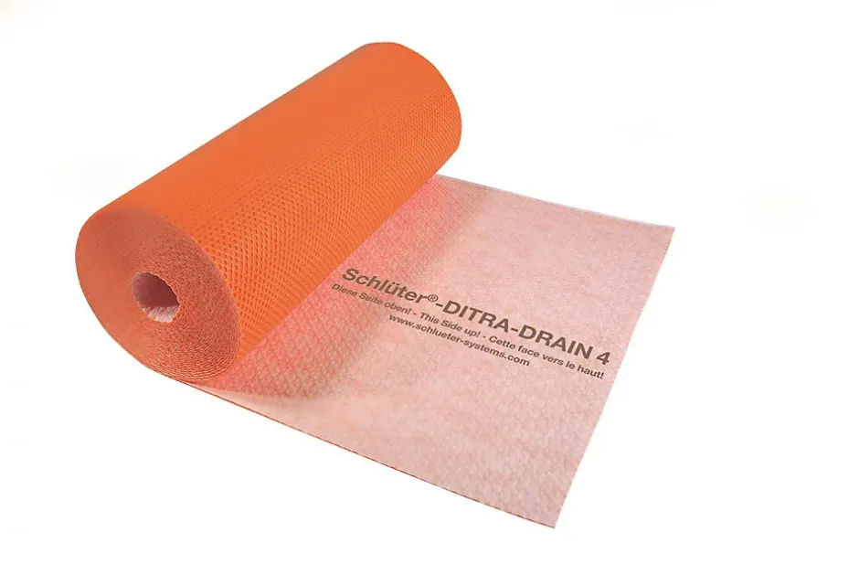 Natte de désolidarisation et de drainage en polyéthylène DITRA-DRAIN 4 - Le rouleau de 25 M x 1 M - DITRA DRAIN 4-Schluter Online