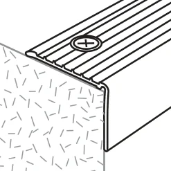 Nez de marche en aluminium décor argent foncé brossé 35 x 25 x 1800mm.-GoodHome Outlet