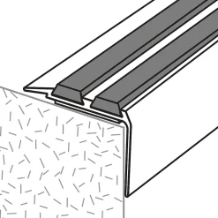 Nez de marche en aluminium décor métal 40 x 20 1800 mm.-GoodHome Sale