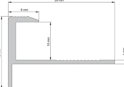 Diall Nez de marche extérieur carré aluminium brut argent lisse 28mmx250cm