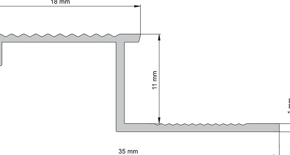 Diall Nez de marche extérieur droit aluminium brut argent lisse 35mmx250cm